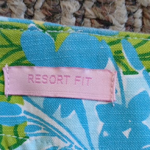 Lilly Pulitzer Blue and Green Tropical Pants Inseam 25 Length 35 - Picture 3 of 7